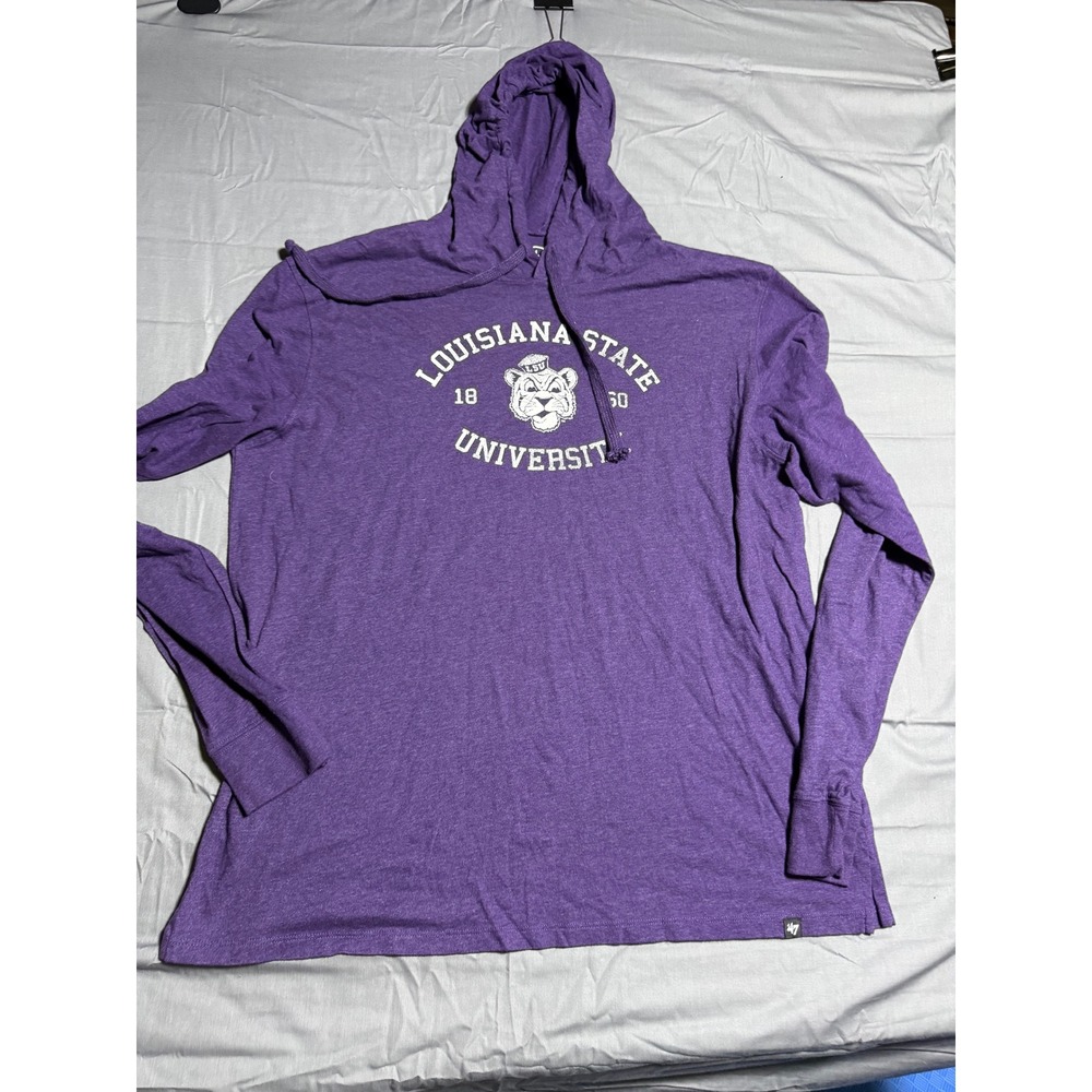 '47 Brand LSU Hoodie Mens XXL Purple Good Louisiana State University Tee